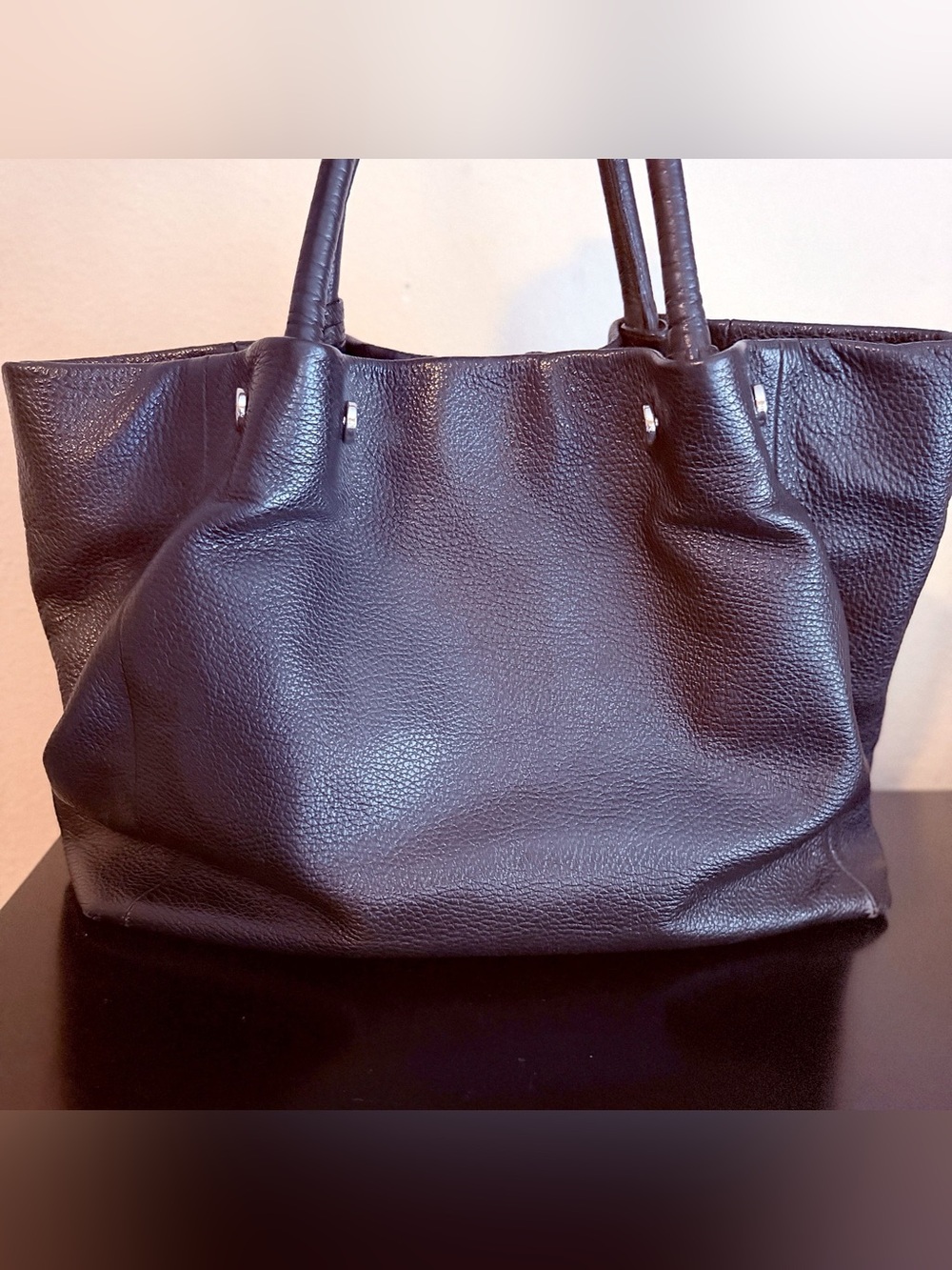 Furla Black Pebbled Leather Tote with Tag - Picture 4 of 7